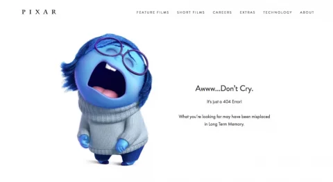 Pixar 404 Error Page