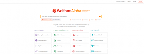Wolphram Alpha Search Engine